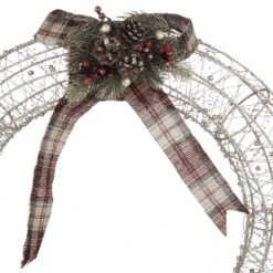 Alpine Hanging Christmas Wreath Decoration With Warm White LED Lights, Gold -Northlight Shop alpine christmas novelty lights cim227hh l 1f 1000