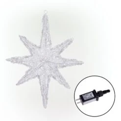 Alpine 3D Hanging Star Christmas Decor With LED Lights -Northlight Shop alpine christmas novelty lights lom207wt 44 1000
