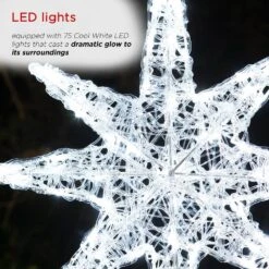 Alpine 3D Hanging Star Christmas Decor With LED Lights -Northlight Shop alpine christmas novelty lights lom207wt 66 1000