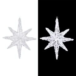 Alpine 3D Hanging Star Christmas Decor With LED Lights -Northlight Shop alpine christmas novelty lights lom207wt c3 1000