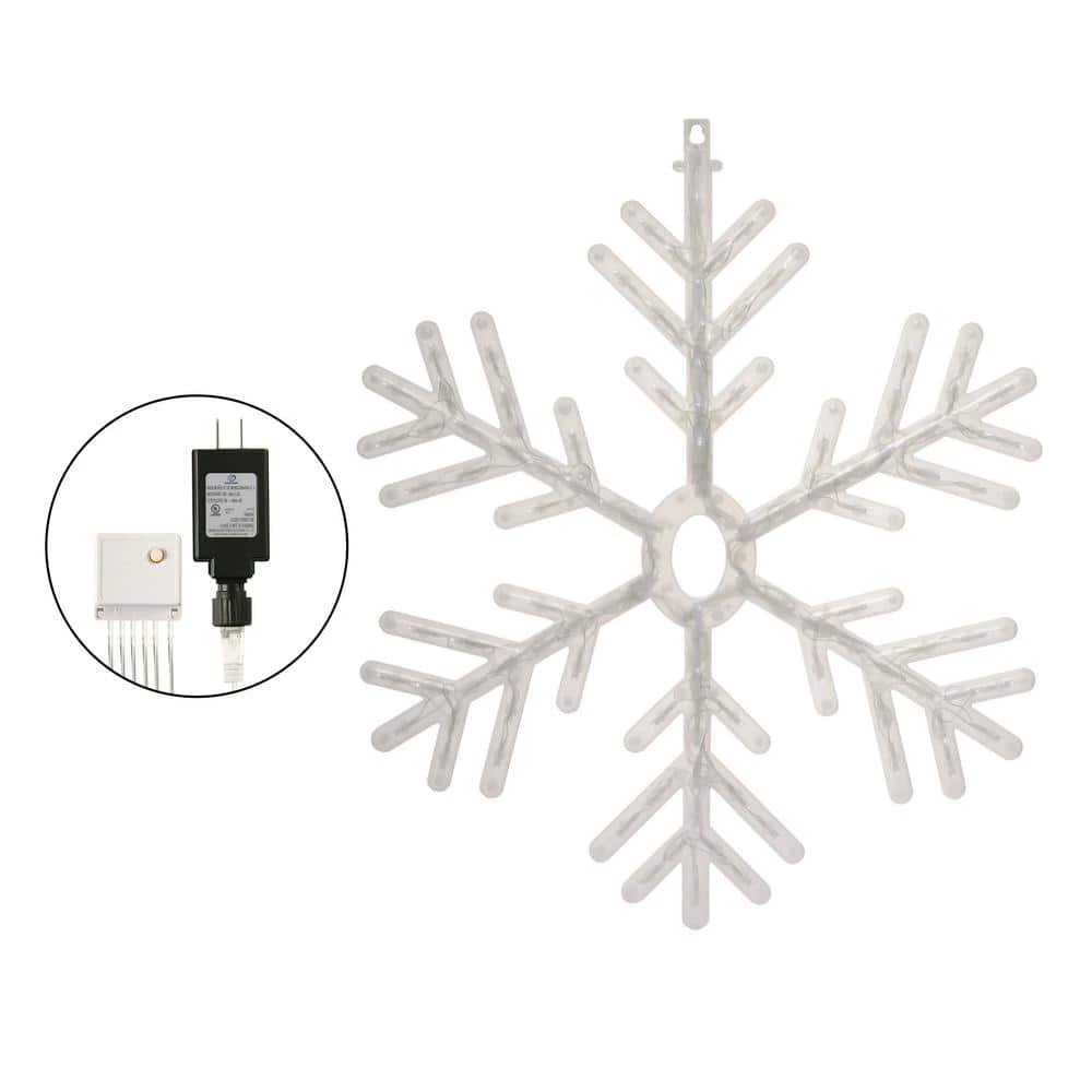 24 In. Tall Hanging Snowflake With LED Lights 11 24 In. Tall Hanging Snowflake With LED Lights - Image 11