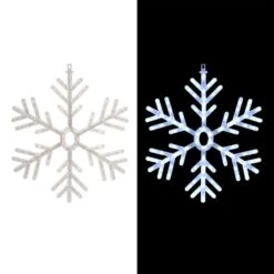 24 In. Tall Hanging Snowflake With LED Lights