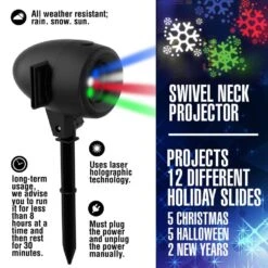 Startastic 12 Modes Holiday Halloween And Christmas Outdoor Laser Projector -Northlight Shop as seen on tv christmas light projectors 1443 4f 1000