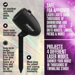 Startastic Action Outdoor Laser Projector -Northlight Shop as seen on tv christmas light projectors 1828 4f 1000