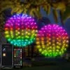 2 Pack 11.8 In. 108LED Hanging Ball Lights Color Changing Color Changing