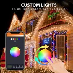 33 Ft. 299 LED Smart Icicle Lights Christmas W/58 Multicolor Modes Musical Modes Outdoor Waterproof Indoor Outdoor -Northlight Shop avatar controls christmas string lights absl18 10m 1f 1000
