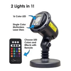 Red Laser With Integrated 16-Color LED Flood Landscape Light -Northlight Shop blisslights christmas light projectors com lr stn 1f 1000
