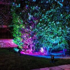 Red Laser With Integrated 16-Color LED Flood Landscape Light -Northlight Shop blisslights christmas light projectors com lr stn 44 1000