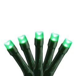 15 Battery Operated Green LED Micro Christmas Lights - 4.5 Ft. Green Wire