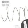 60-Light Pure White 8-Function Fairy Lights, Silver Wire