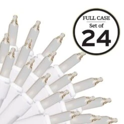 100-Light Clear With White Wire String To String Mini Light Set (Set Of 24)