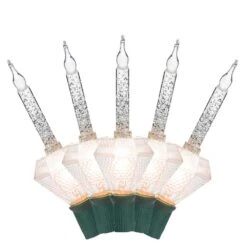 7-Light Clear And Silver Glitter Base Bubble Lights