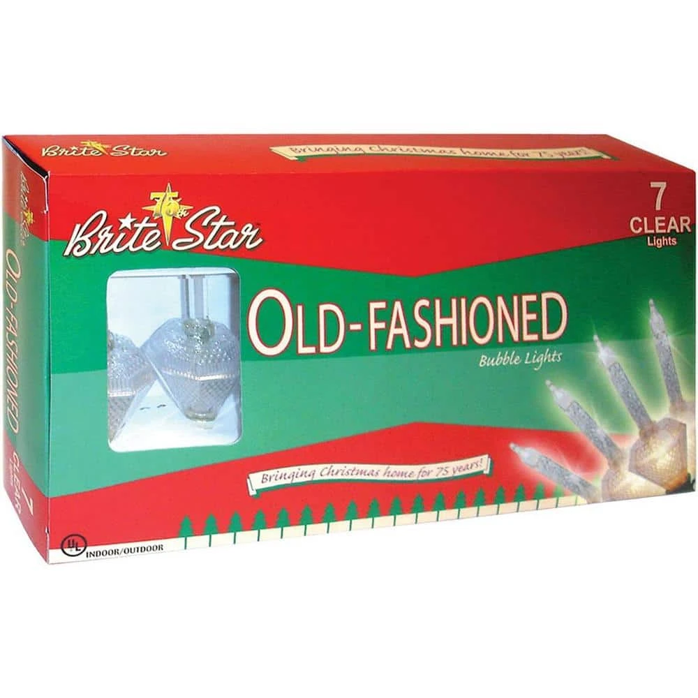 7-Light Clear And Silver Glitter Base Bubble Lights 2 7-Light Clear And Silver Glitter Base Bubble Lights - Image 2