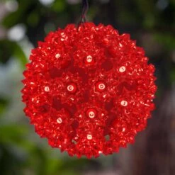 6 In. 70-Light LED Red Decorative Starlight Sphere -Northlight Shop christmas novelty lights 76480 c3 1000