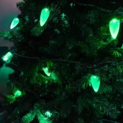 SuperBright 16 Ft. 25-Light LED Green C9 String Light Set -Northlight Shop christmas string lights 20347 1f 1000