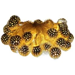 13.5 Ft. Warm White 40-LED Moroccan Globe Christmas String Lights (Set Of 2), Indoor Outdoor Christmas Decorations