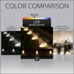 OptiCore 24 Ft. 25-Light LED Warm White Faceted C7 String Light Set -Northlight Shop christmas string lights 78267 fa 1000