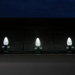 OptiCore 24 Ft. 25-Light LED Cool White Faceted C7 Twinkle String Light Set -Northlight Shop christmas string lights 79730 76 1000