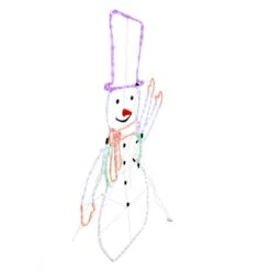 5-Ft. Prelit LED Christmas Snowman With Waving Arm Movement, Colorful Light Up Decoration -Northlight Shop fraser hill farm christmas novelty lights ffchled060 sn2 mlt fa 1000