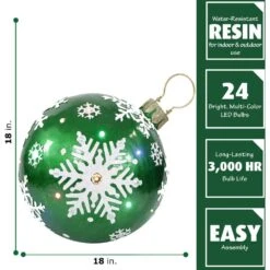 1.5 Ft. 24-Light LED Jeweled Ball Ornament With Snowflake Design -Northlight Shop fraser hill farm christmas novelty lights ffrs018 orn1 gn 40 1000