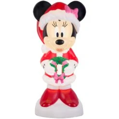White Lighted Blow Mold Outdoor Decor-Minnie With Gifts-Disney