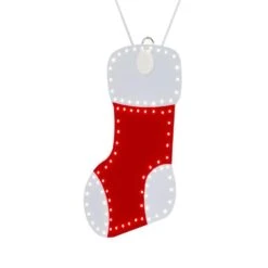 Home Accents Holiday 10 In. Christmas Hi-Vibrant Twinkling Red And White Color LED Stockings (3-Pack) -Northlight Shop home accents holiday christmas novelty lights 25le11060 40 1000