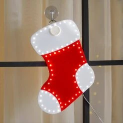 Home Accents Holiday 10 In. Christmas Hi-Vibrant Twinkling Red And White Color LED Stockings (3-Pack) -Northlight Shop home accents holiday christmas novelty lights 25le11060 a0 1000