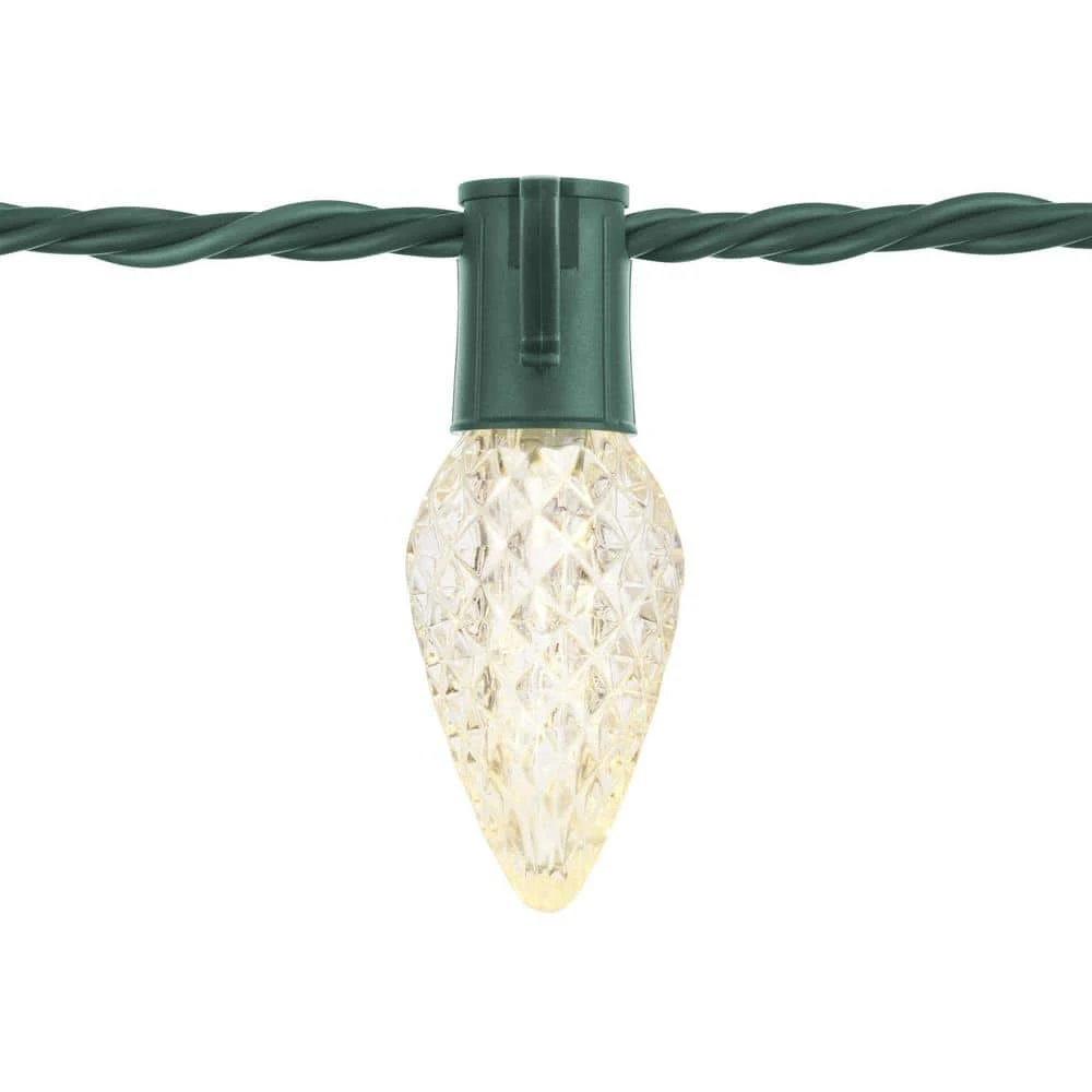 Home Accents Holiday 100 Count Warm White Faceted Steady Lit Super-Bright C9 LED Lights 4 Home Accents Holiday 100 Count Warm White Faceted Steady Lit Super-Bright C9 LED Lights - Image 4