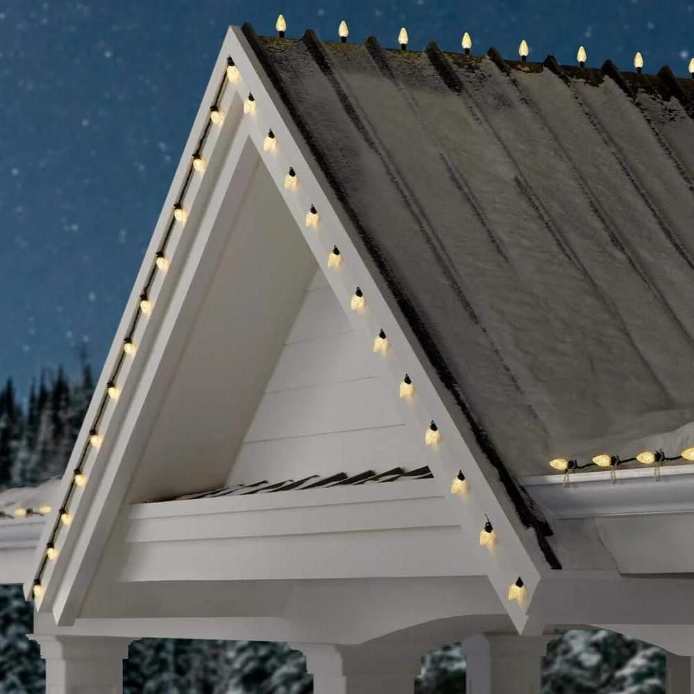 Home Accents Holiday 100 Count Warm White Faceted Steady Lit Super-Bright C9 LED Lights 2 Home Accents Holiday 100 Count Warm White Faceted Steady Lit Super-Bright C9 LED Lights - Image 2