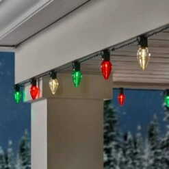 Home Accents Holiday 100 Count Red/Green/Warm White Steady Lit Super-Bright C9 LED Lights -Northlight Shop home accents holiday christmas string lights 24rt3432415wrg 1d 1000