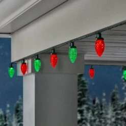 Home Accents Holiday 100 Count Red/Green Faceted C9 LED Lights -Northlight Shop home accents holiday christmas string lights 24rt3692415frg 1d 1000
