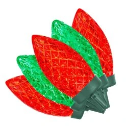Home Accents Holiday 100 Count Red/Green Faceted C9 LED Lights