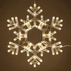 20 In. 70-Light LED Warm White Folding Snowflake Decoration