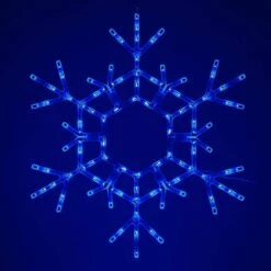 36 In. 105-Light LED Blue Folding Snowflake Decoration