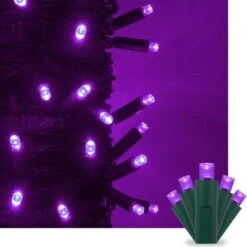 17 Ft. 50-Light Purple 5 Mm LED Mini Light Set