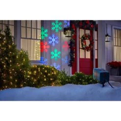 Color Changing Christmas Projection MotionMosaic With Remote-Snowflake Halloween Light Projector -Northlight Shop lightshow christmas light projectors 115604 4f 1000