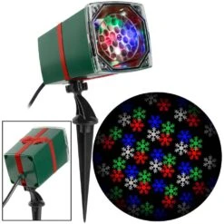 Color Changing Christmas Projection MotionMosaic With Remote-Snowflake Halloween Light Projector