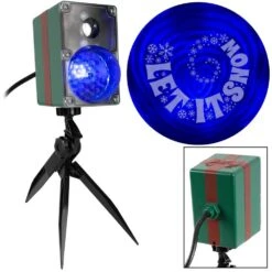 Blue/White Christmas Projection SwirlingSpirals-Let It Snow Halloween Light Projector