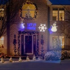 LED Projection Whirl-a-Motion-Snowman BBWW Stake Light Set -Northlight Shop lightshow christmas light projectors 80730 31 1000