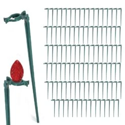 Universal Christmas Light Yard Stakes 7.5 In., Green, Outdoor Stakes For C-Series And LED Mini Holiday Lights (100-Pack)