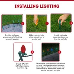 Universal Christmas Light Yard Stakes 7.5 In., Green, Outdoor Stakes For C-Series And LED Mini Holiday Lights (100-Pack) -Northlight Shop lites up christmas light accessories 73001 100gdd fa 1000