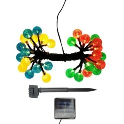 Solar Powered Crystal Ball String Lights - Multicolor