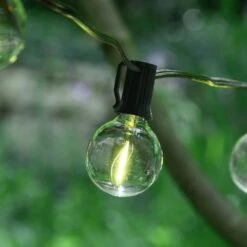 Electric String Lights With 25 LED White Globe Lights -Northlight Shop lumabase christmas string lights 36401 44 1000