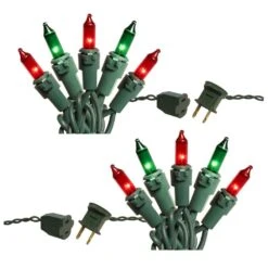 200-Light Red And Green Mini String Light