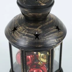 10-Light Red, Green And Blue Round LED Lantern With String Light -Northlight Shop luxenhome christmas novelty lights whdl375 1f 1000