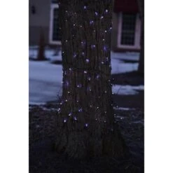 Northlight 2 Ft. X 8 Ft. Blue Mini Net Style Tree Trunk Wrap Christmas Lights With Brown Wire -Northlight Shop northlight christmas net lights 32603850 4f 1000