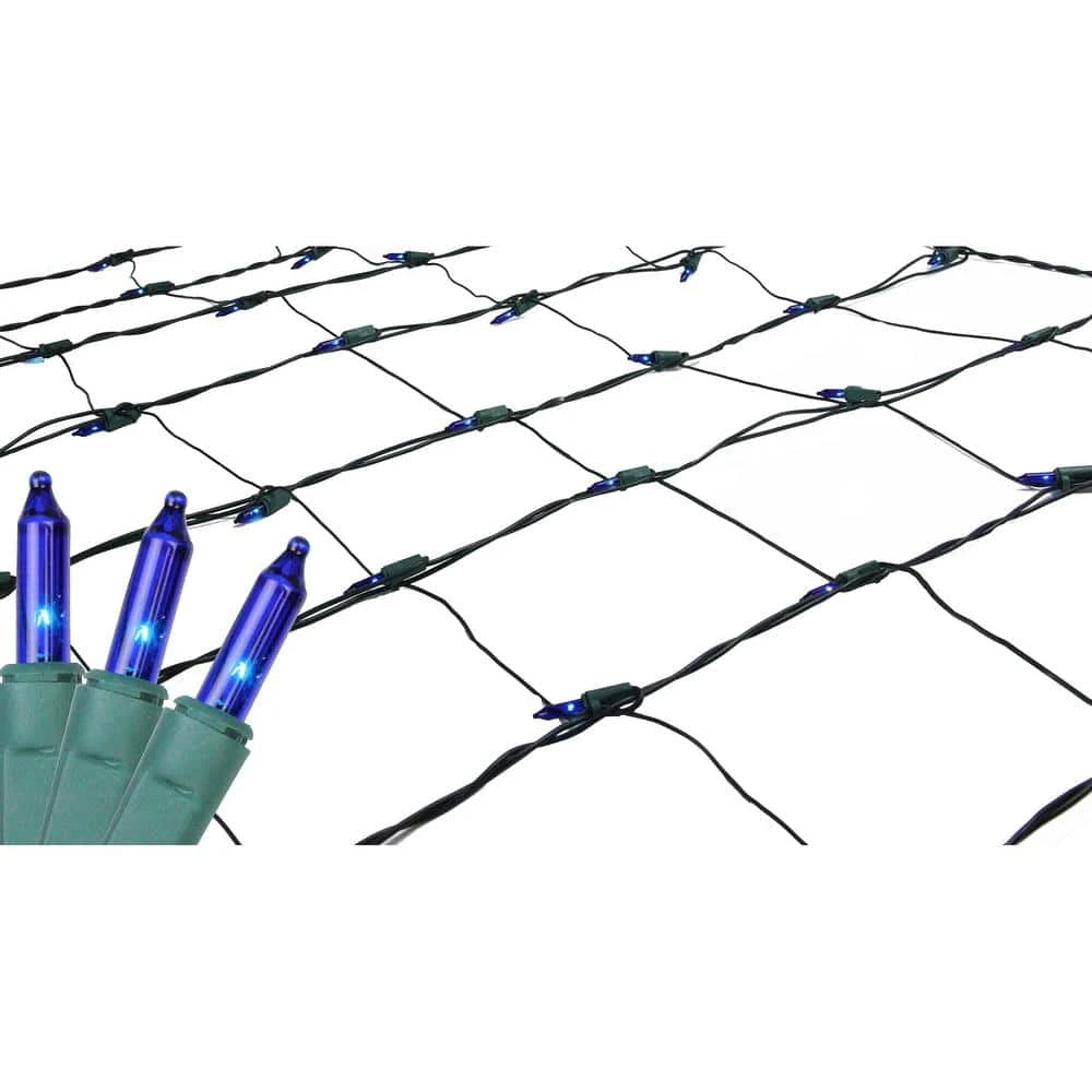 Northlight 4 Ft. X 6 Ft. Blue Mini Net Style Christmas Lights With Green Wire 2 Northlight 4 Ft. X 6 Ft. Blue Mini Net Style Christmas Lights With Green Wire - Image 2