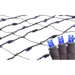 Northlight 2 Ft. X 8 Ft. Blue LED Net Style Tree Trunk Wrap Christmas Lights With Brown Wire