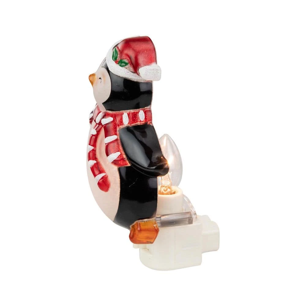 Northlight 6" Black And Red Happy Penguin In Santa Hat Christmas Night Light 4 Northlight 6" Black And Red Happy Penguin In Santa Hat Christmas Night Light - Image 4