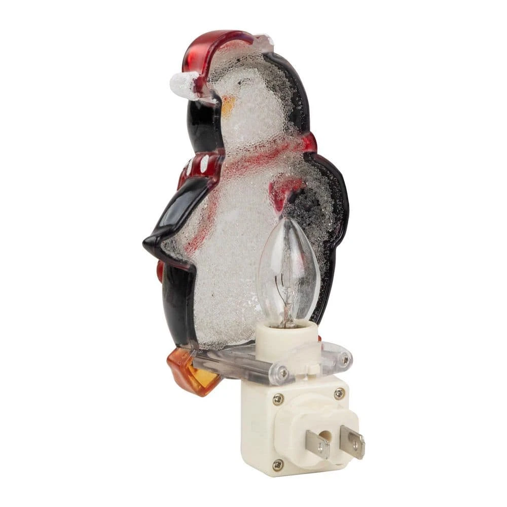 Northlight 6" Black And Red Happy Penguin In Santa Hat Christmas Night Light 5 Northlight 6" Black And Red Happy Penguin In Santa Hat Christmas Night Light - Image 5